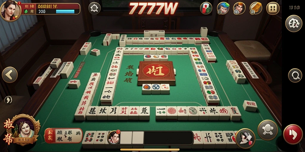 Tampilan gameplay seru dalam Mahjong 7777W yang menantang.