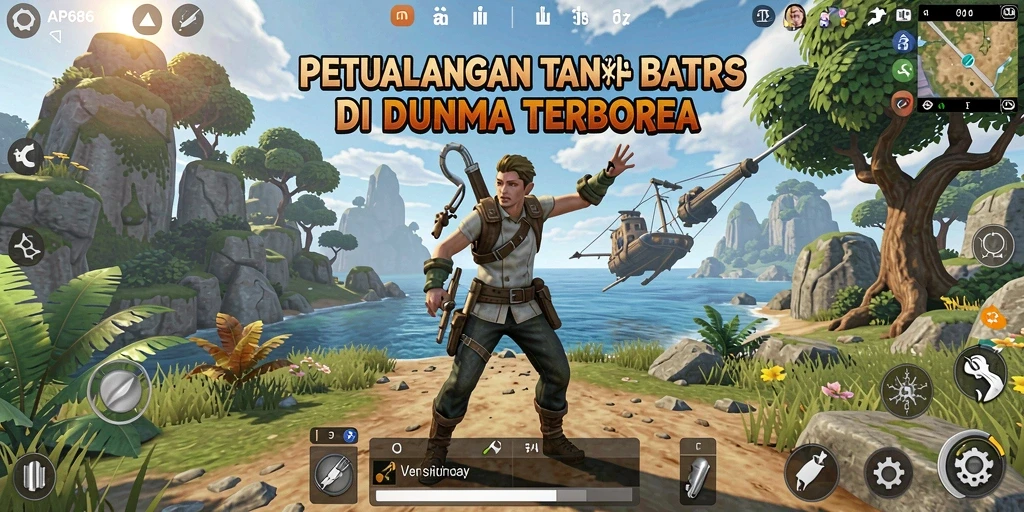 Screenshot gameplay AP686 yang menunjukkan eksplorasi dunia terbuka yang mendalam.