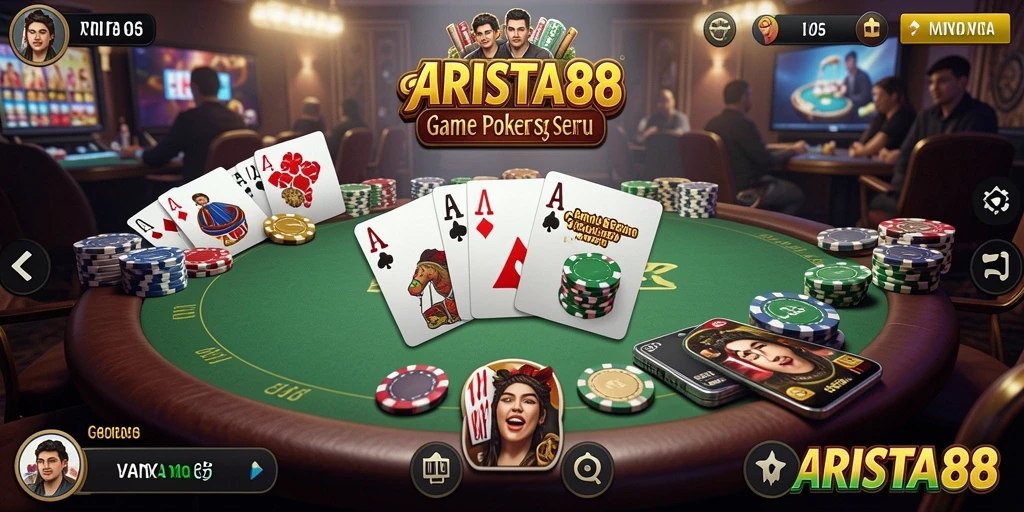 Tampilan gameplay Poker yang mengesankan di ARISTA88.
