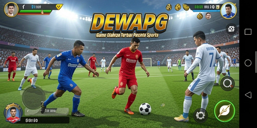 Tampilan gameplay DEWAPG dengan aksi olahraga yang mendebarkan.