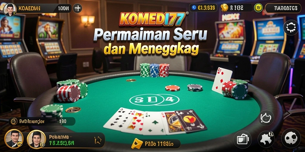 Tampilan permainan poker yang mendebarkan di KOMEDI77.