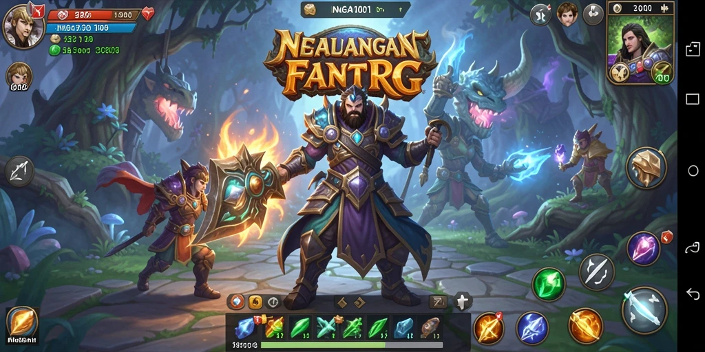 Screenshot menunjukkan aksi seru dalam RPG NAGA1001.