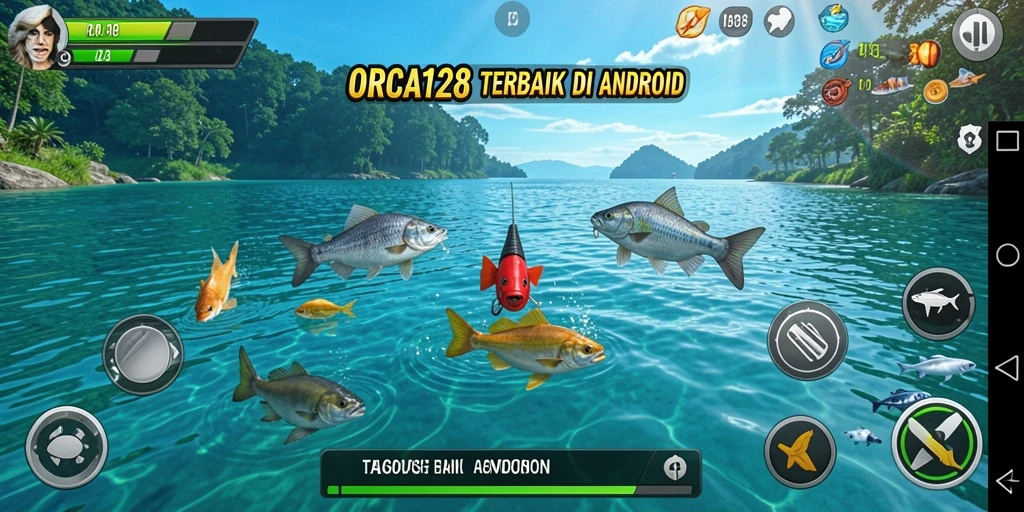 Gameplay Fishing yang memukau dalam ORCA128.