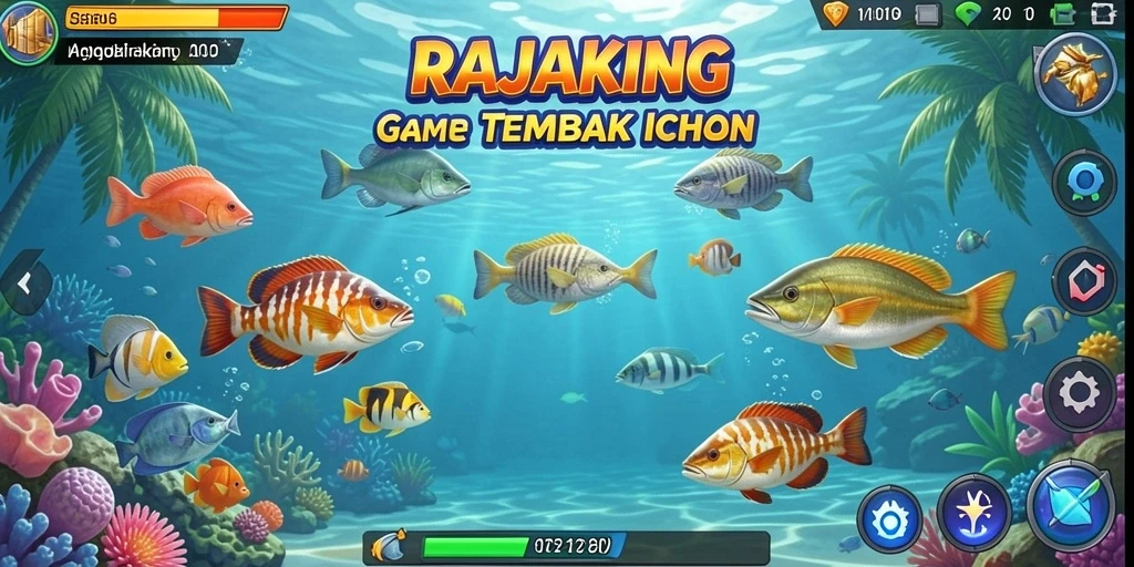 Tampilan screenshot RAJAKING dengan aksi menembak ikan yang seru.