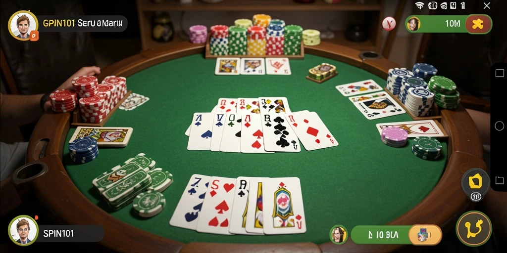 Tampilan gameplay SPIN101 yang menarik dan interaktif dalam permainan Gaple.