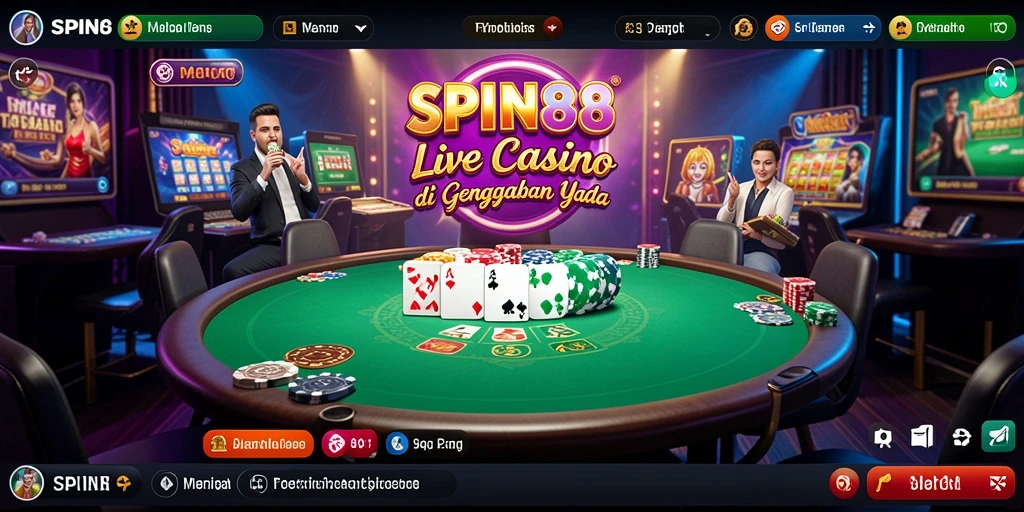 Tampilan gameplay menarik di aplikasi Live Casino SPIN88.