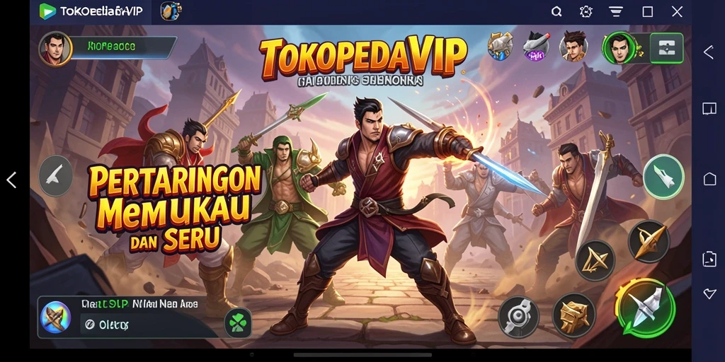 Screenshot pertarungan epik di TOKOPEDIAVIP.