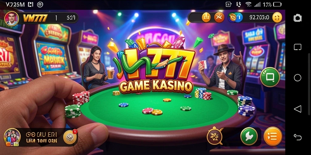 Tampilan gameplay VM777 yang menampilkan permainan Kasino yang seru.