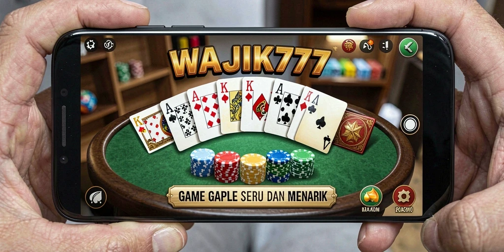 Tampilan menarik game Gaple WAJIK777 dengan efek suara yang menyenangkan.